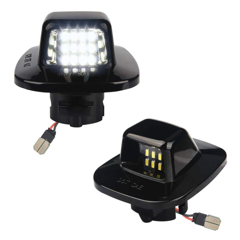 MbuyDIY LED License Plate Light Lamp Assembly Compatible with 1988-1999 Chevy C1500 K1500 Silverado Sierra Pickup Tahoe Yukon Blazer S10 Sonoma S15 Black Housing 6000K White, Pack of 2 - Image 1